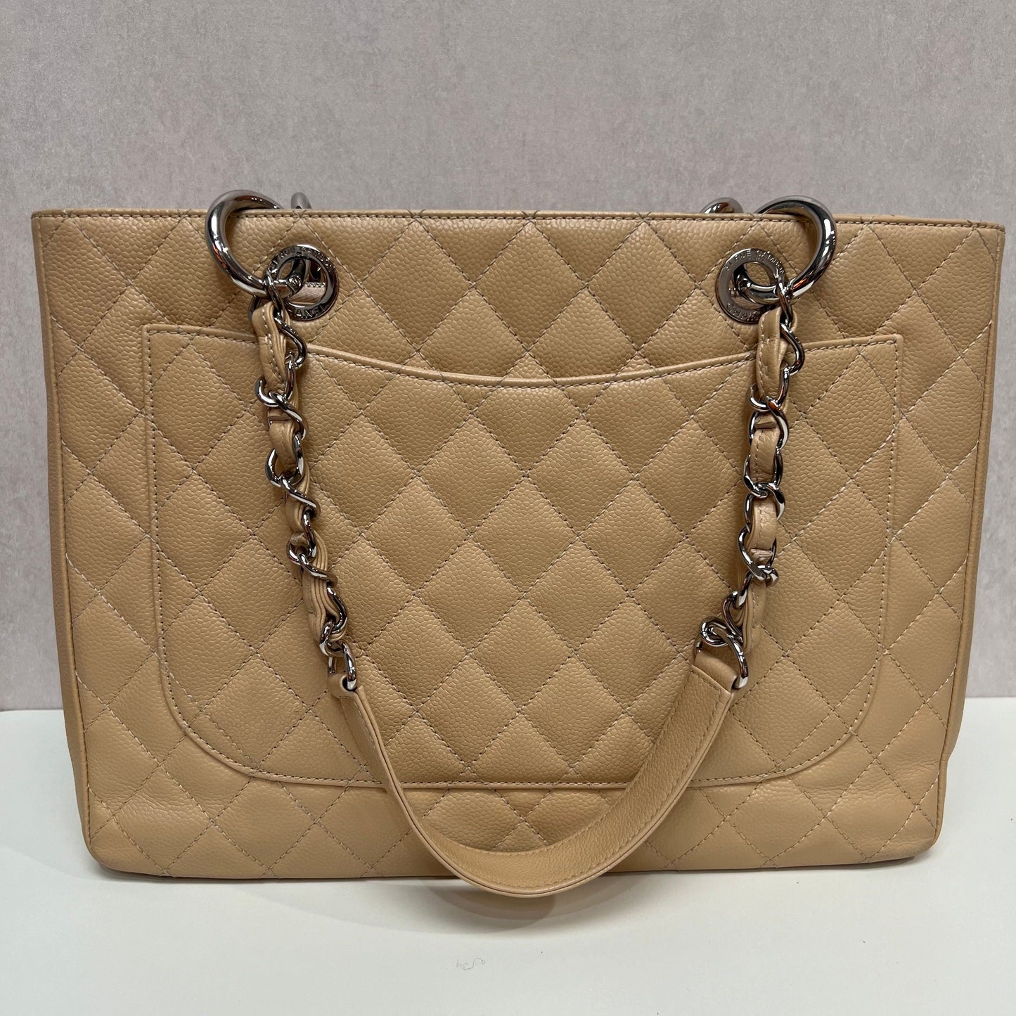 Chanel Grand Shopping Tote with Card- Neutrals Totes, Handbags 3338