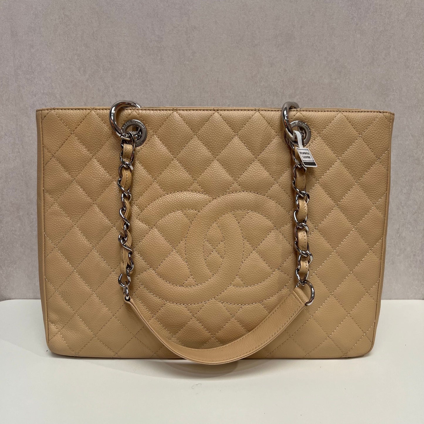 Chanel Grand Shopping Tote with Card- Neutrals Totes, Handbags 3338
