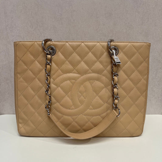 Chanel Grand Shopping Tote with Card- Neutrals Totes, Handbags 3338