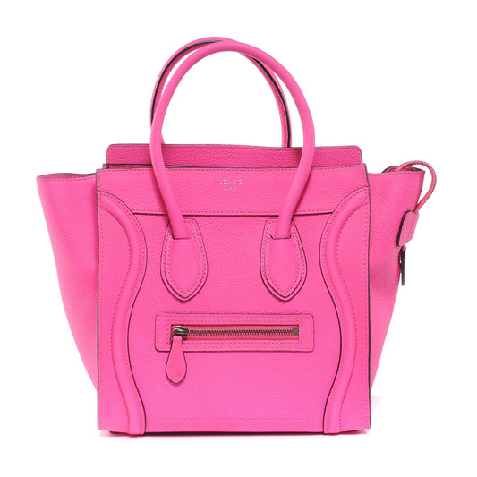 CÉLINE DRUMMED LEATHER MICRO PHANTOM TOTE BAG