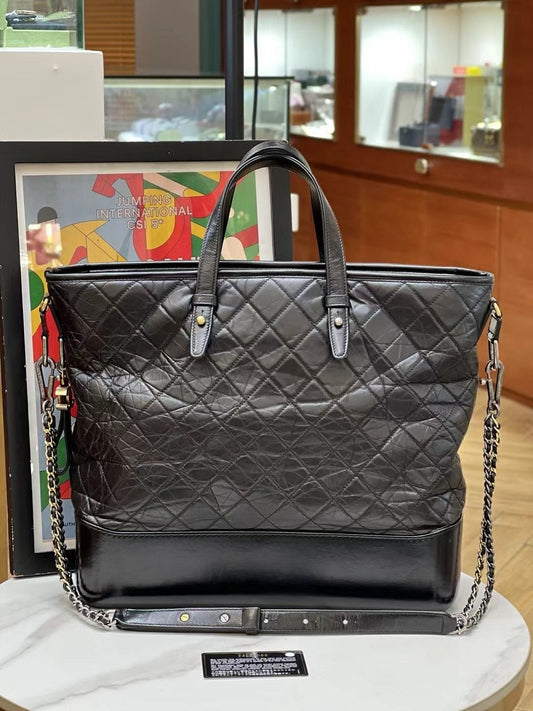 Preloved Chanel Gabrielle Tote Large 34x31cm Black 12449