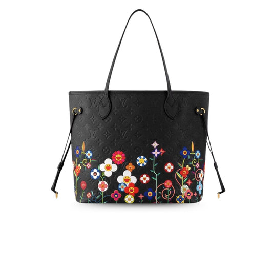 Louis Vuitton LV x TM Neverfull MM Handbag Black For Women 12.2in/31cm M13675