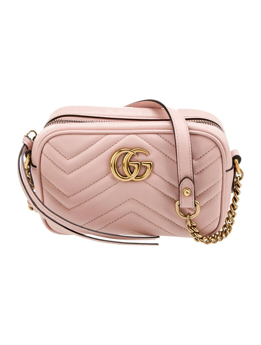 GUCCI GG MARMONT CALFSKIN LEATHER MINI CROSSBODY BAG