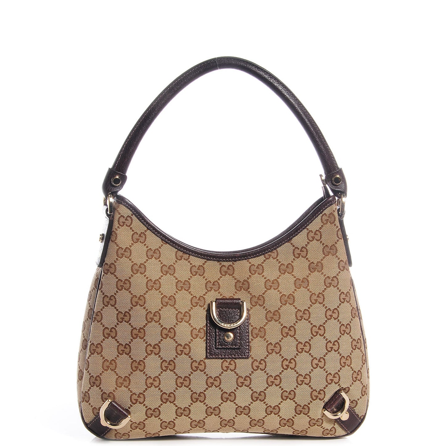 GUCCI MONOGRAM SMALL ABBEY D RING HOBO BAG