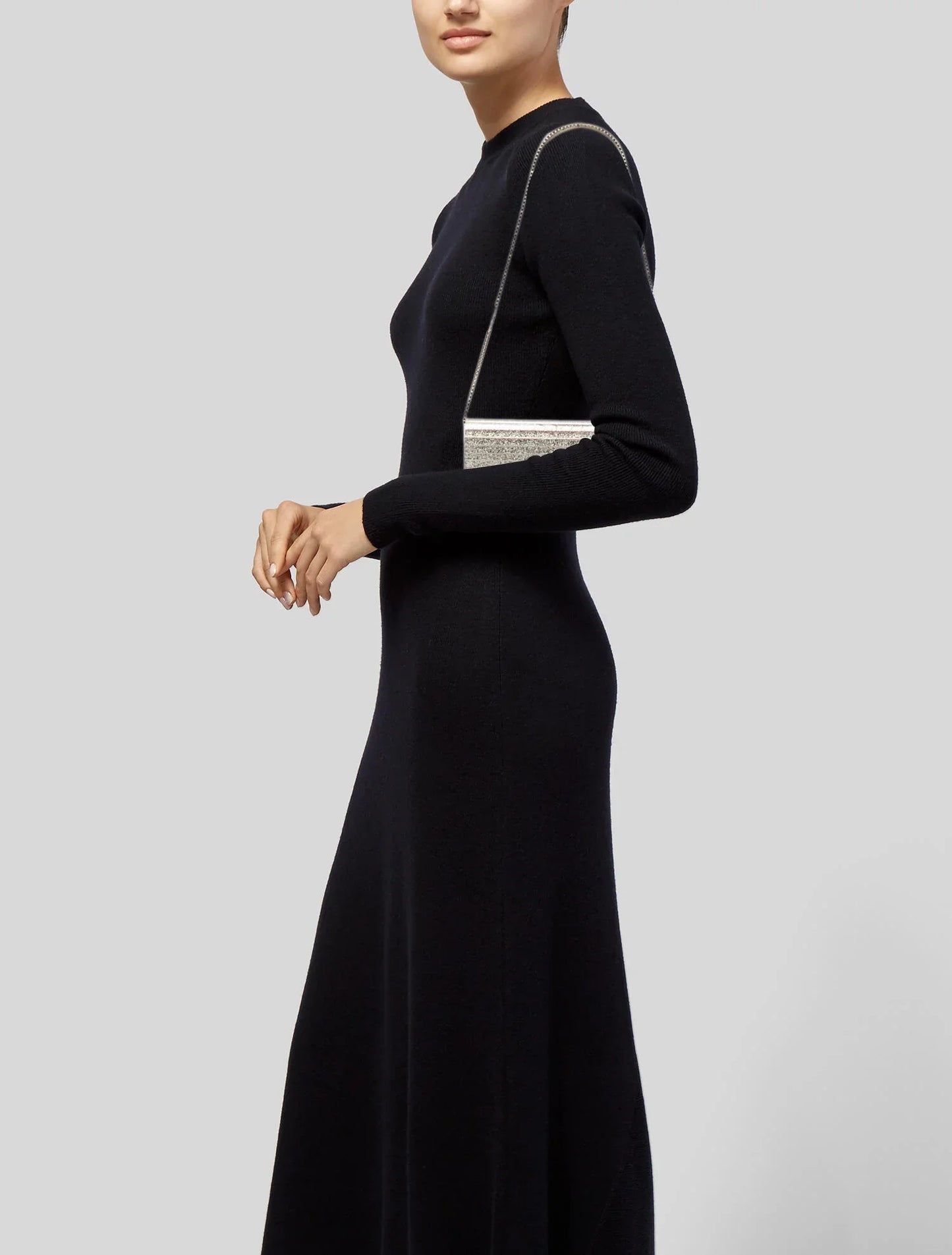 JIMMY CHOO GOLD CLUTCH WITH CHAIN-LINK STRAP