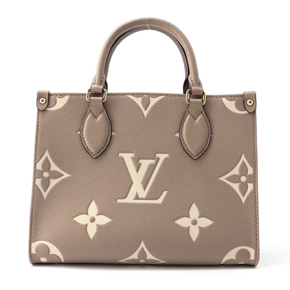 LOUIS VUITTON Onthego Tourterelle/ClaimM45779 Monogram Empreinte Leather Monogram Giant Size PM