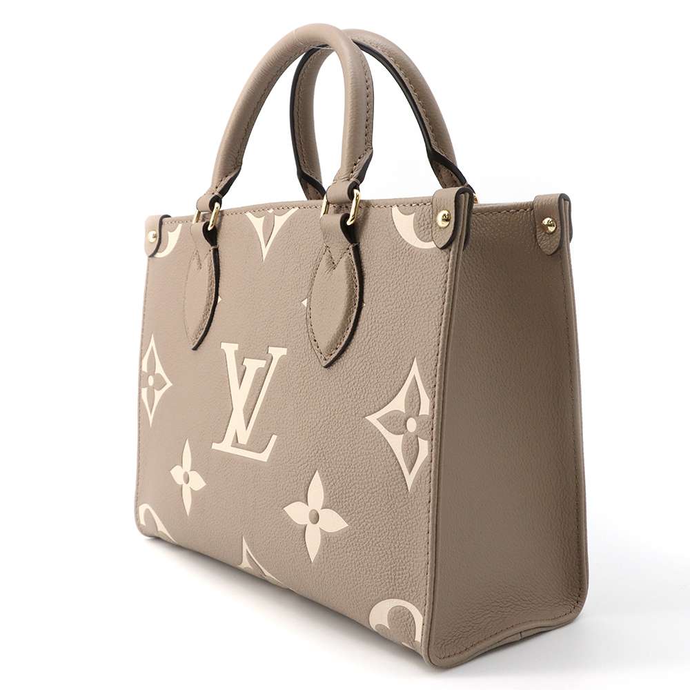 LOUIS VUITTON Onthego Tourterelle/ClaimM45779 Monogram Empreinte Leather Monogram Giant Size PM