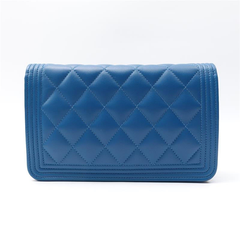 Chanel Blue Lambskin Quilted Shoulder Bag Medium