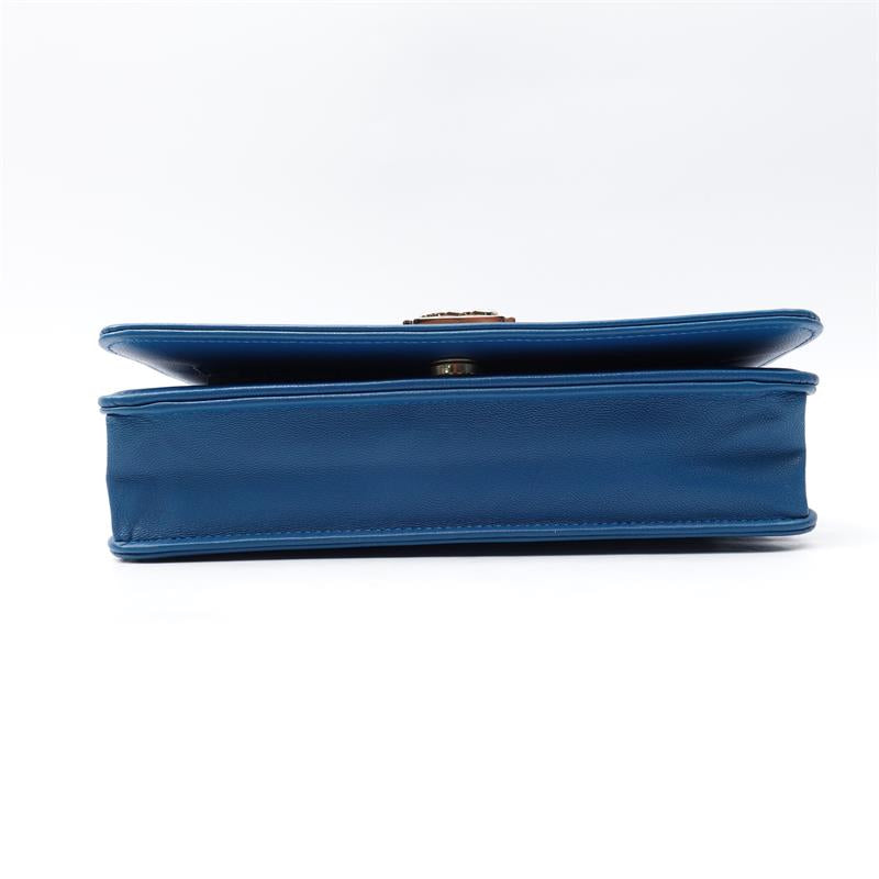 Chanel Blue Lambskin Quilted Shoulder Bag Medium