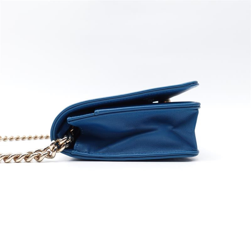 Chanel Blue Lambskin Quilted Shoulder Bag Medium