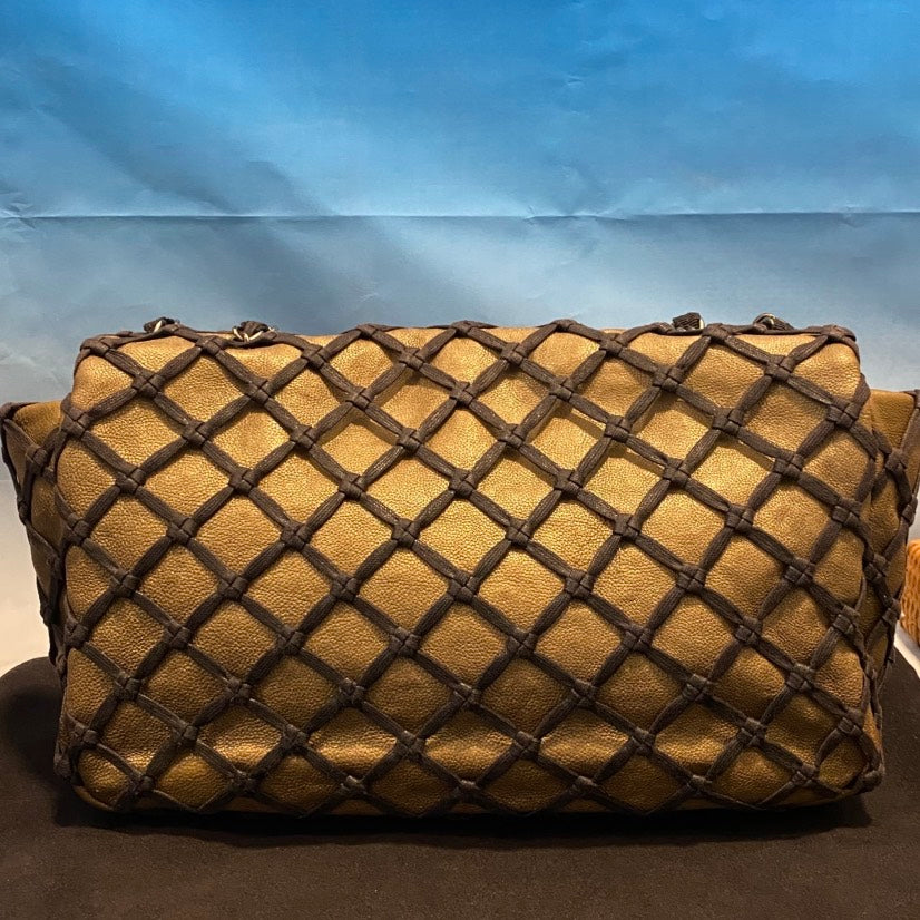 Chanel Quilted Satin Brown Clutch Bag