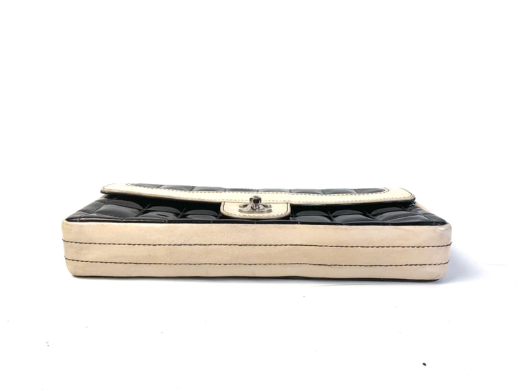 Chanel Black Patent Leather Gold Chain Flap Shoulder Bag