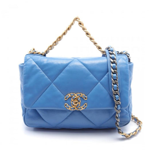 Chanel 19 Matelasse Lambskin Light Blue Chain Shoulder Bag 2WAY