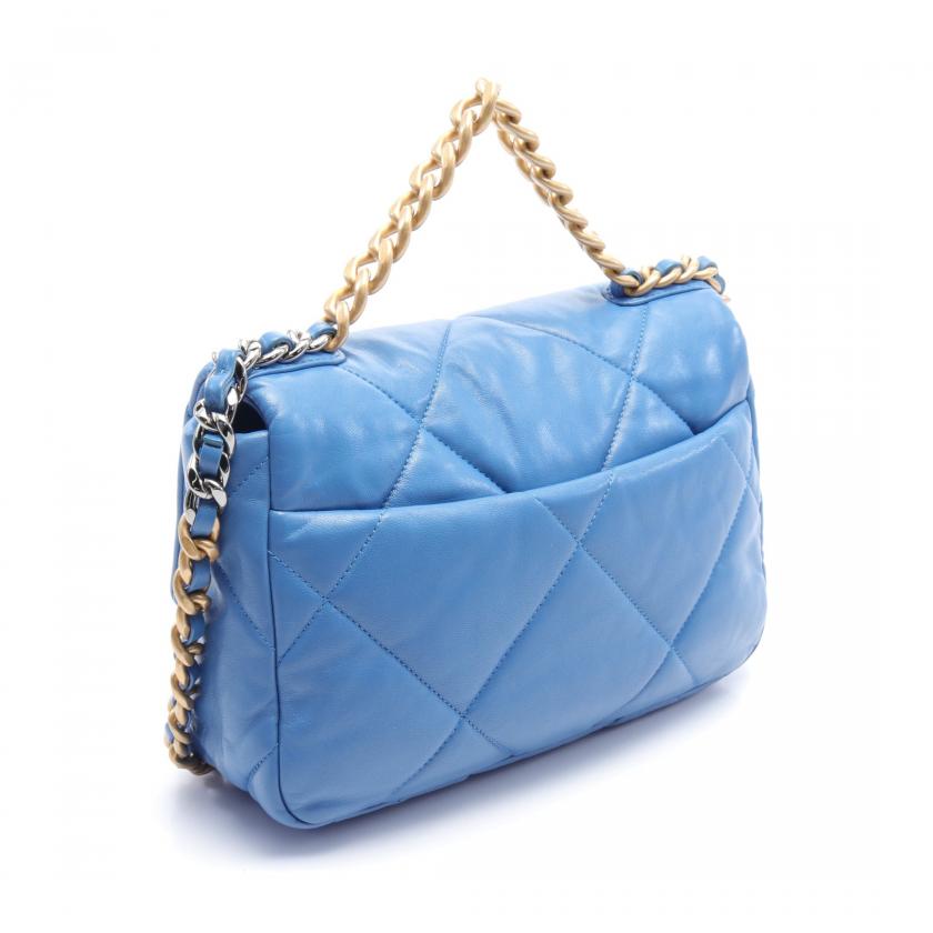 Chanel 19 Matelasse Lambskin Light Blue Chain Shoulder Bag 2WAY