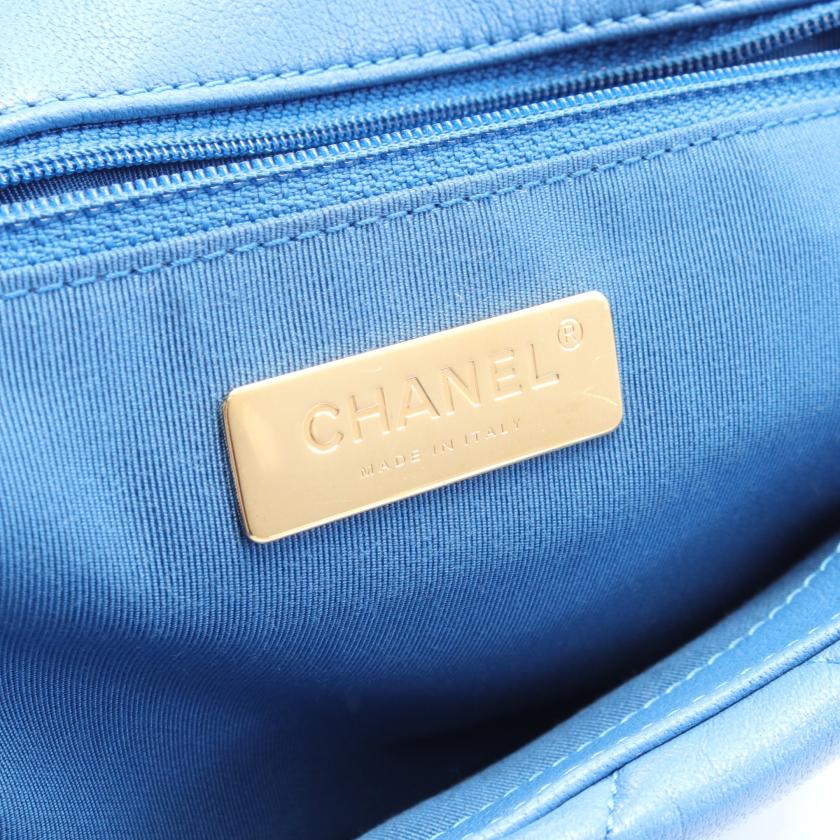 Chanel 19 Matelasse Lambskin Light Blue Chain Shoulder Bag 2WAY