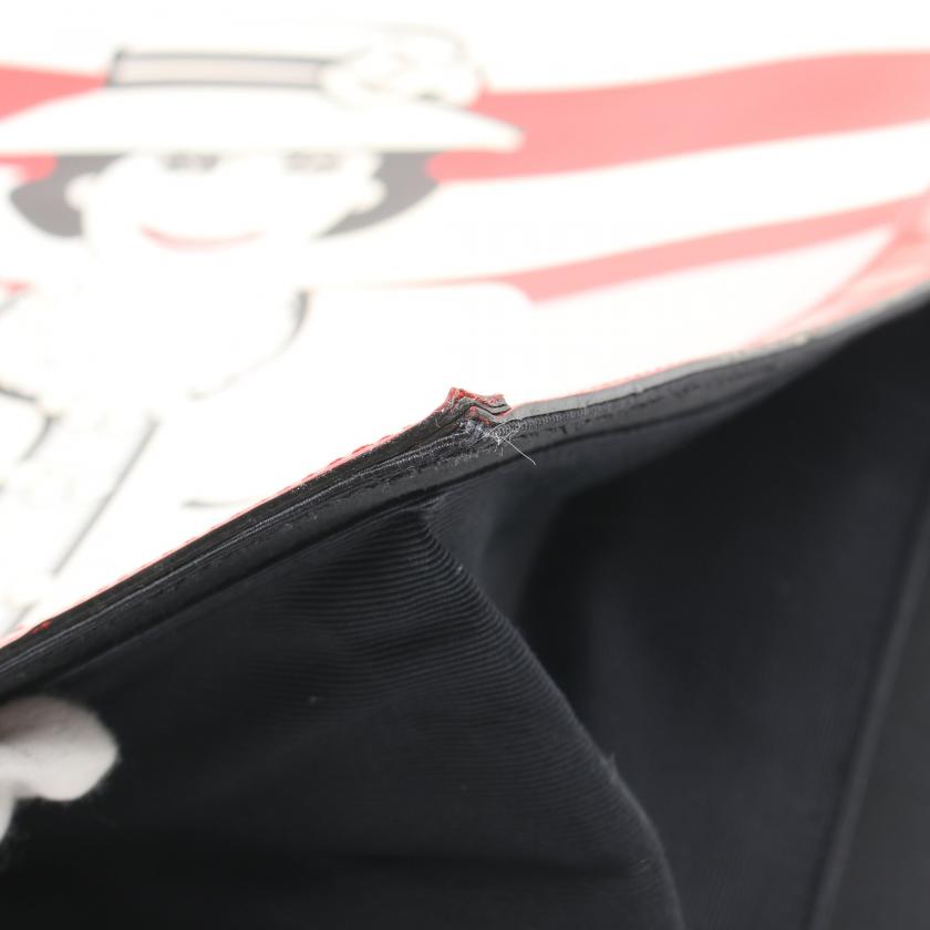 Chanel Chocolate Bar Mademoiselle Tote Bag Black Red White Patent Leather