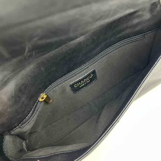 Chanel Black Quilted Leather Handbag Medium Size