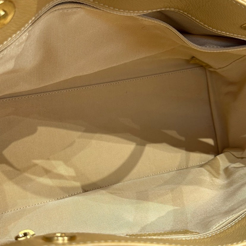 Chanel Cerf Tote Beige Leather Bag Medium