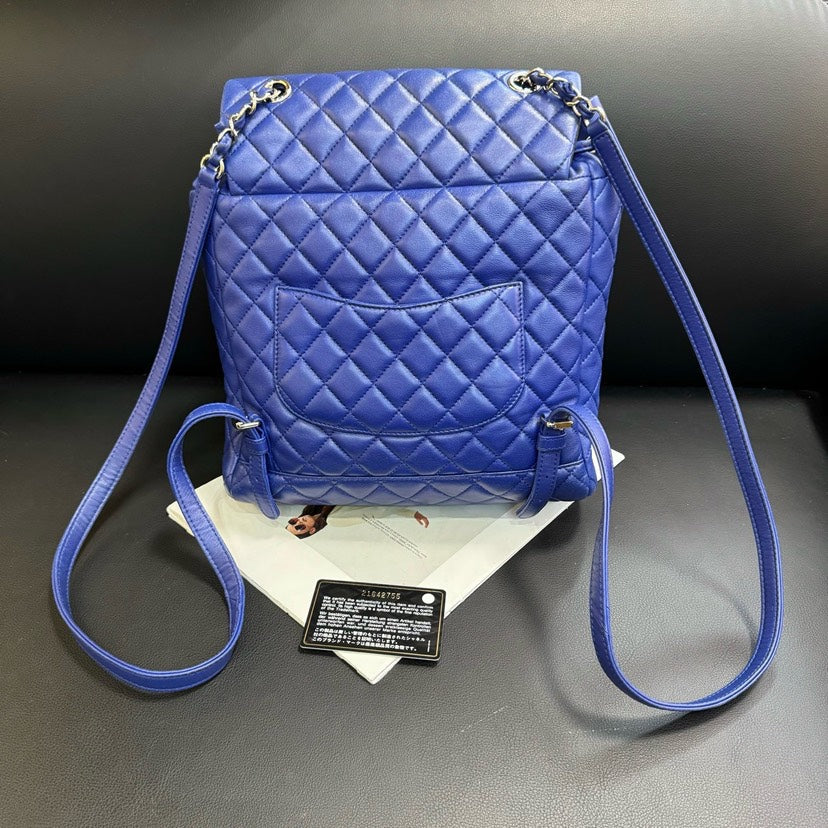 Chanel Blue Quilted Leather Backpack 27x30.5x15cm G8365