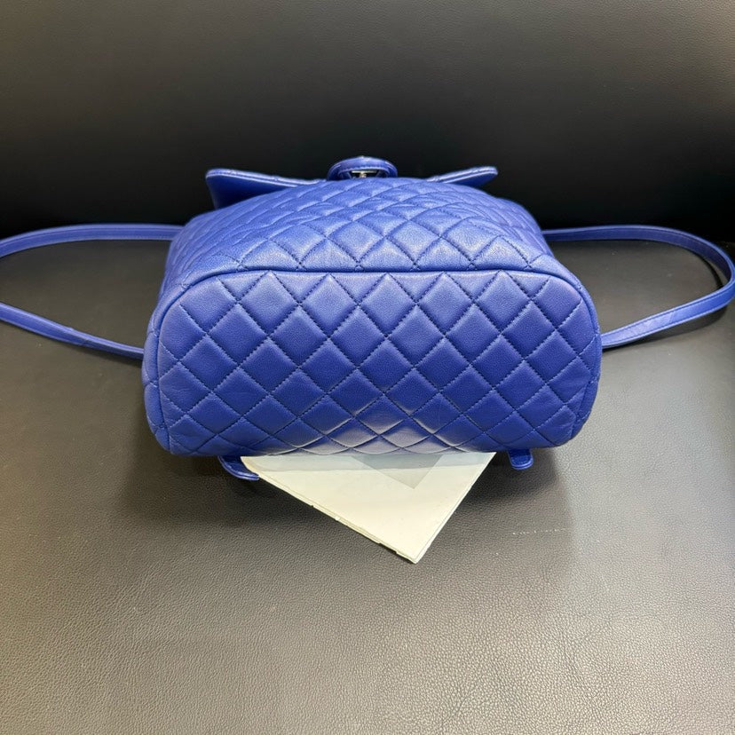 Chanel Blue Quilted Leather Backpack 27x30.5x15cm G8365