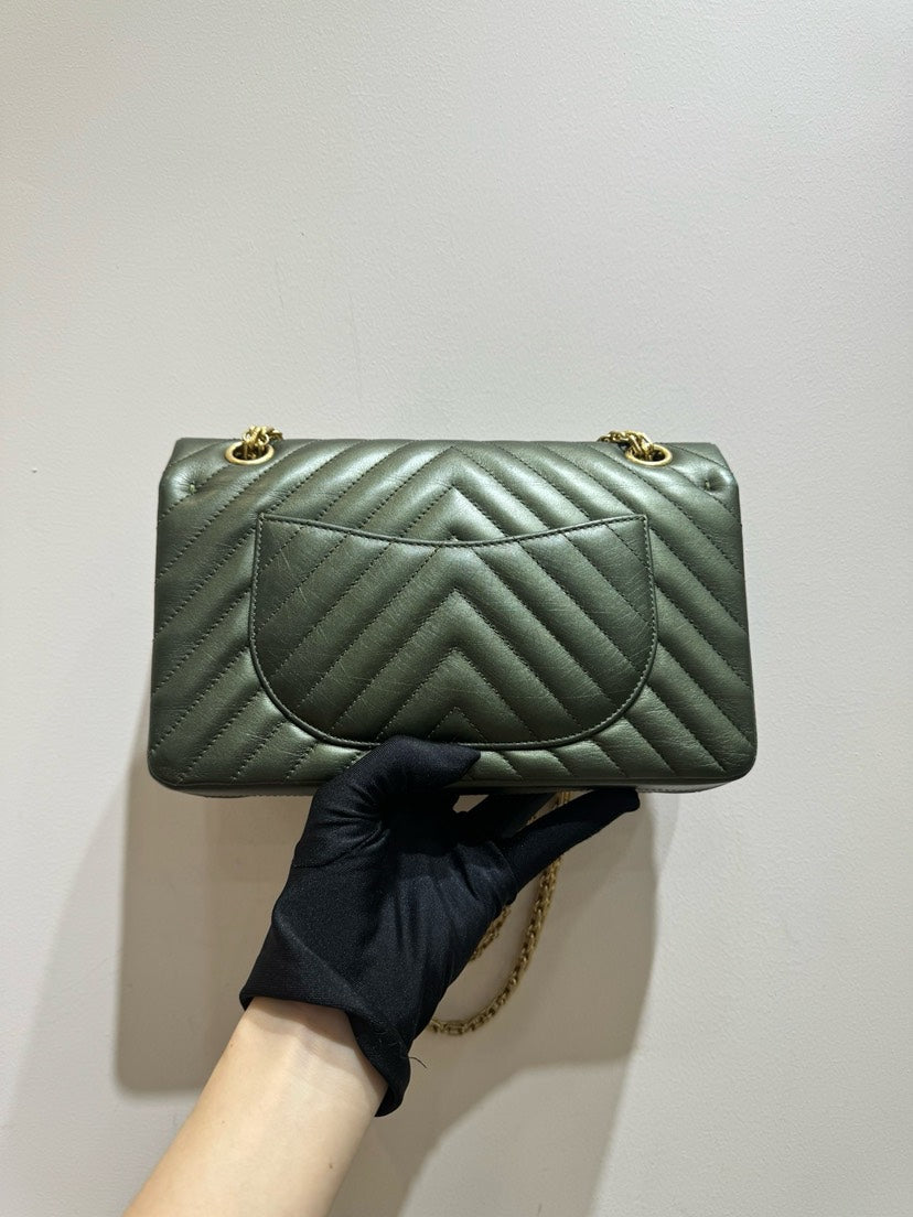 Chanel 2.55 Small Olive Green Handbag