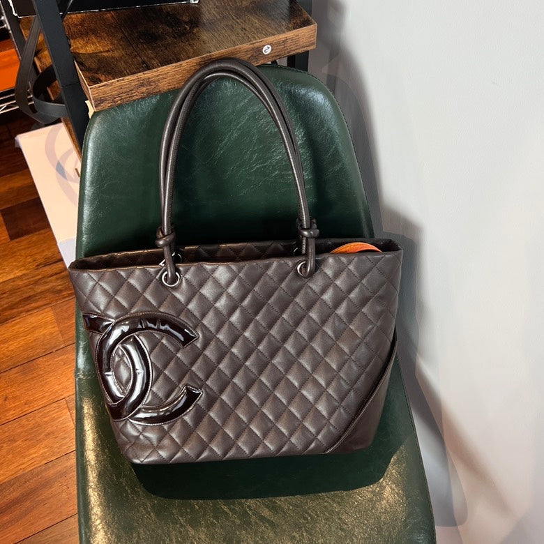 Preloved Chanel AF635 Leather Tote Bag in Black - Vintage Designer Handbag