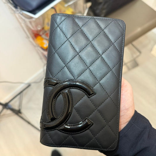 Chanel Black Quilted Leather Flap Wallet