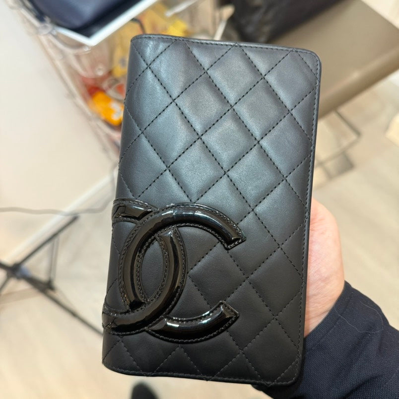 Chanel Black Quilted Leather Flap Wallet