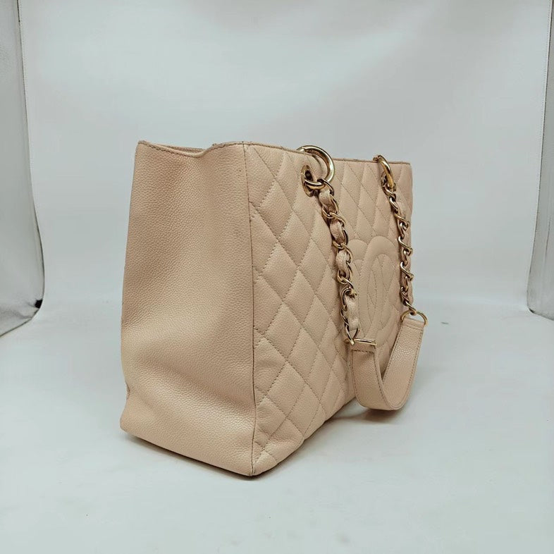 Chanel GST Classic Tote Beige Caviar Leather Bag