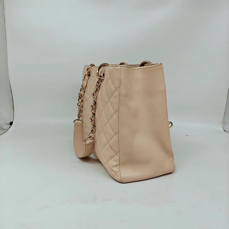 Chanel GST Classic Tote Beige Caviar Leather Bag