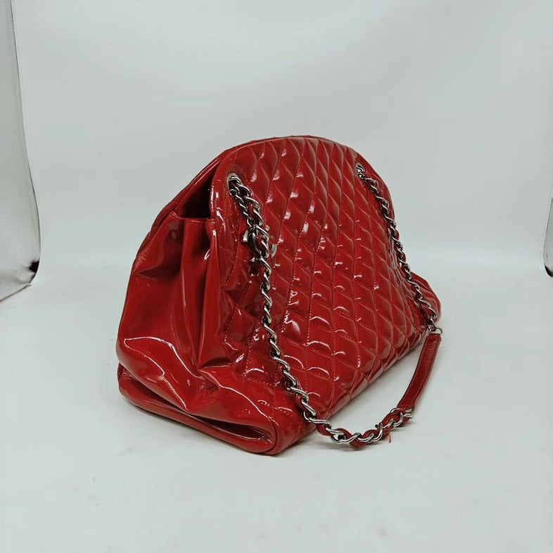 Chanel Patent Classic Tote in Red Leather Tote Bag