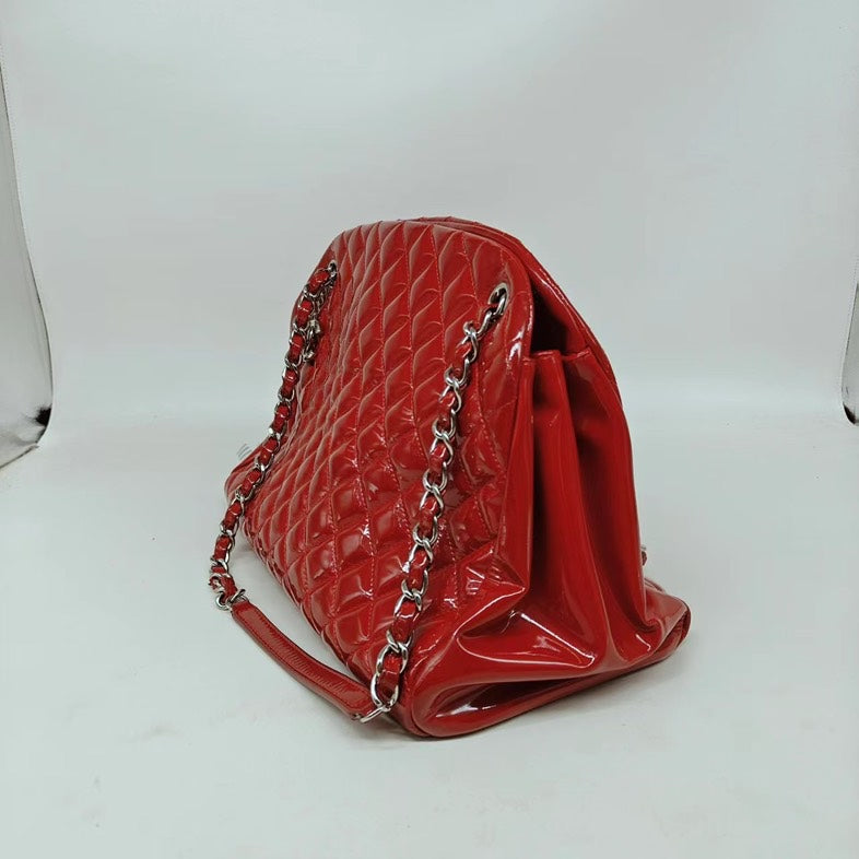 Chanel Patent Classic Tote in Red Leather Tote Bag