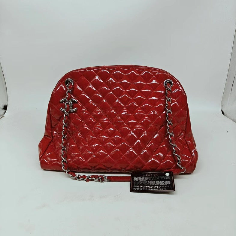 Chanel Patent Classic Tote in Red Leather Tote Bag