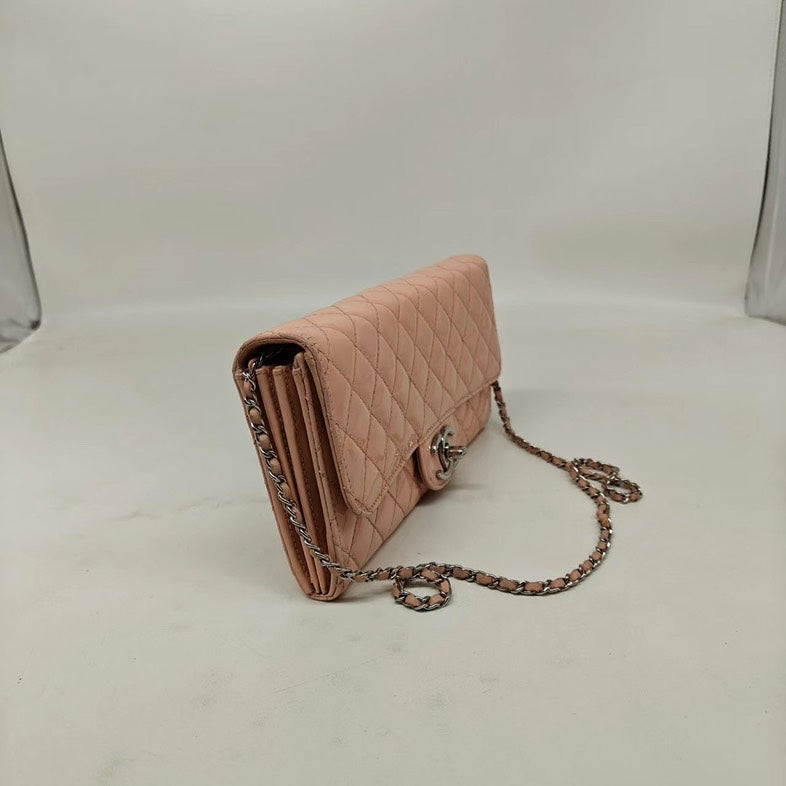 Chanel Nude Pink Patent Crossbody/Clutch Bag