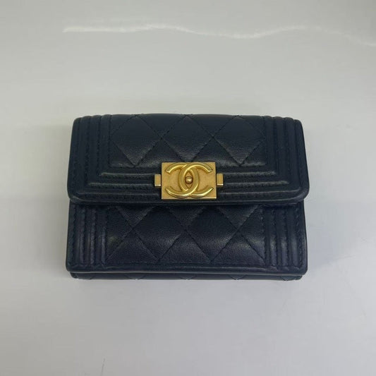 Chanel Preloved Bag HY Quilted Black Leather Clutch