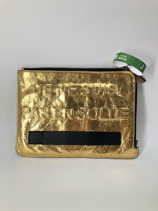 Preloved Chanel Je Ne Suis Pas En Solde Gold Leather Clutch