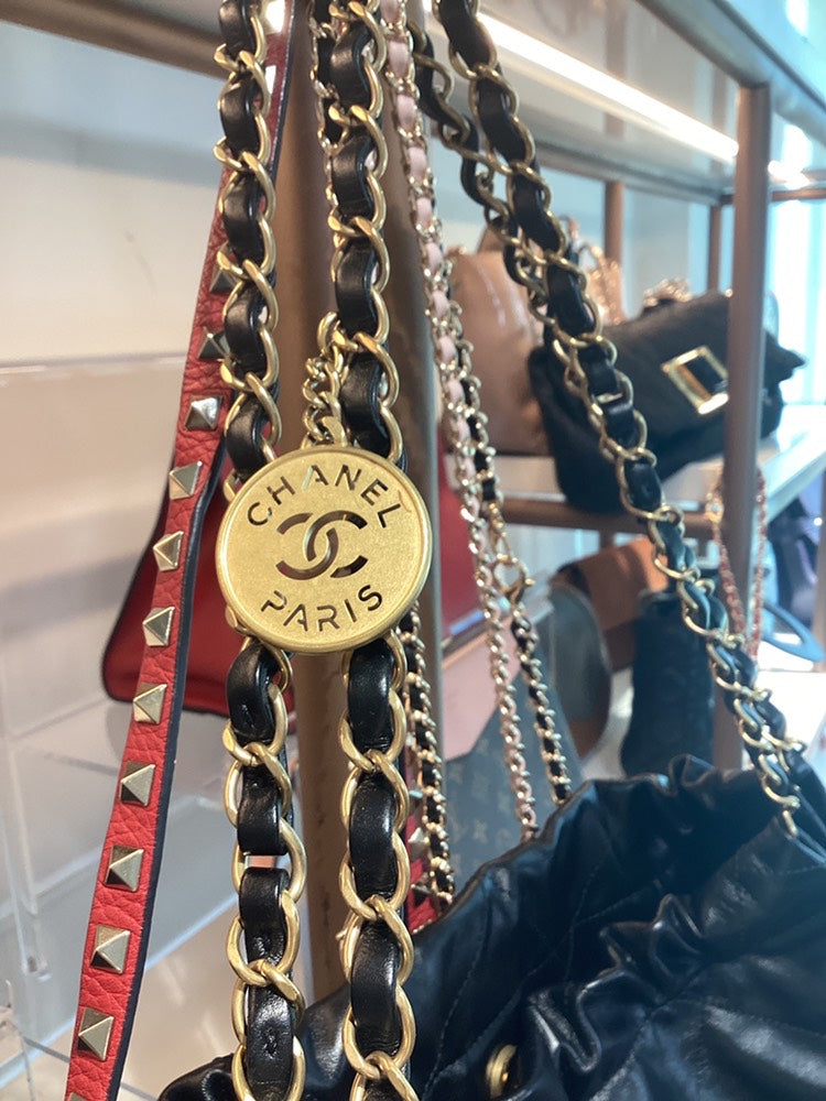 Chanel 22 Large Black Shoulder Bag with Dust Bag and Pouch