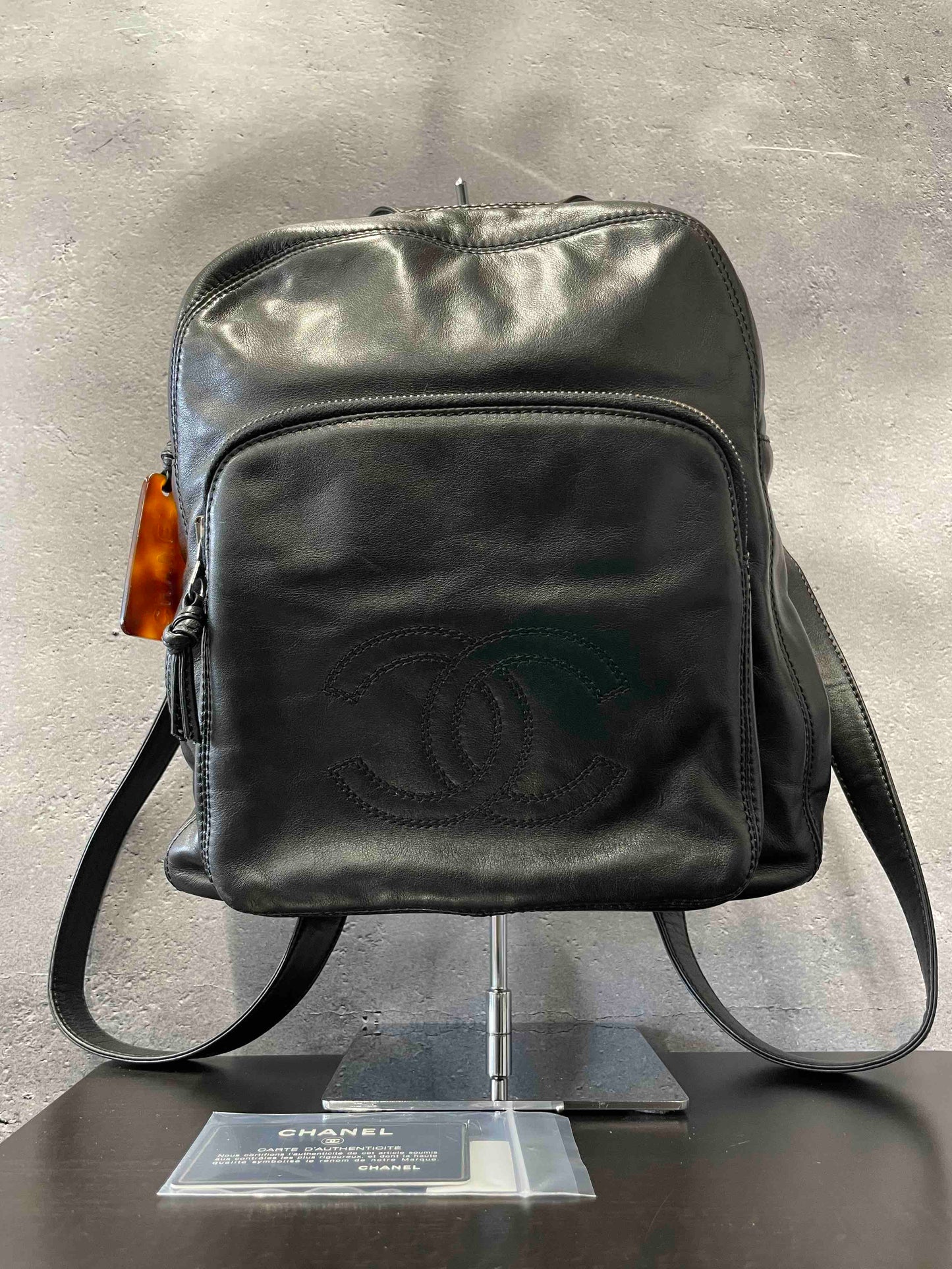 Chanel RE903269200 Black Leather Backpack