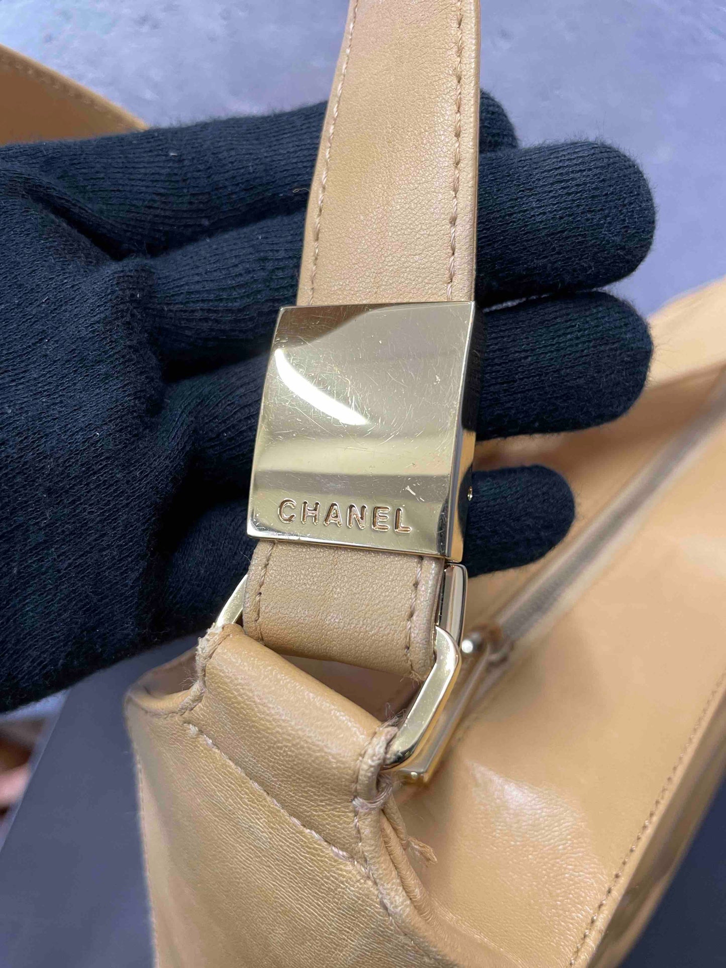 Chanel Cambon CC Shoulder Bag JZ391156400 Beige Leather Shoulder Bag