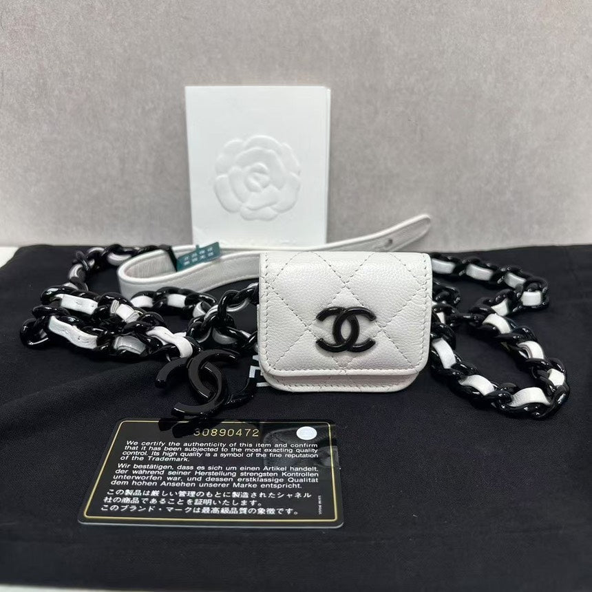 Chanel Belt Bag White Leather Waist Bag