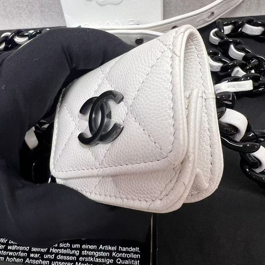 Chanel Belt Bag White Leather Waist Bag