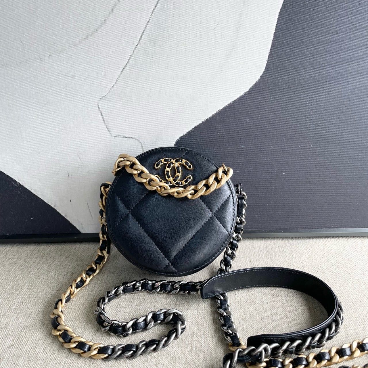 Chanel 19 Bag Black Leather Crossbody Bag 2021 Preloved