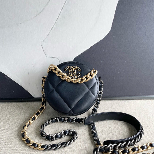 Chanel 19 Bag Black Leather Crossbody Bag 2021 Preloved