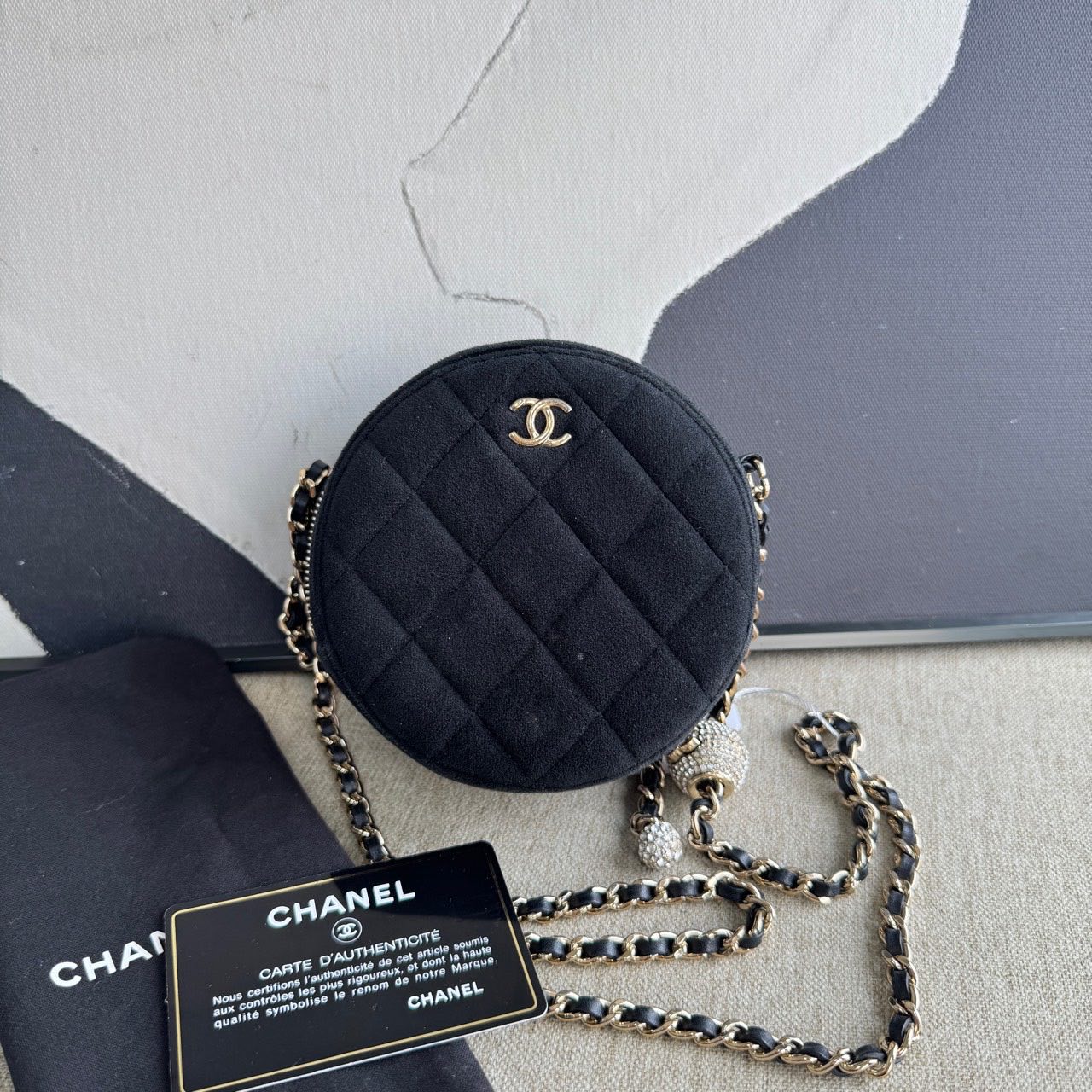 Chanel 19 Bag Black Suede Shoulder Bag