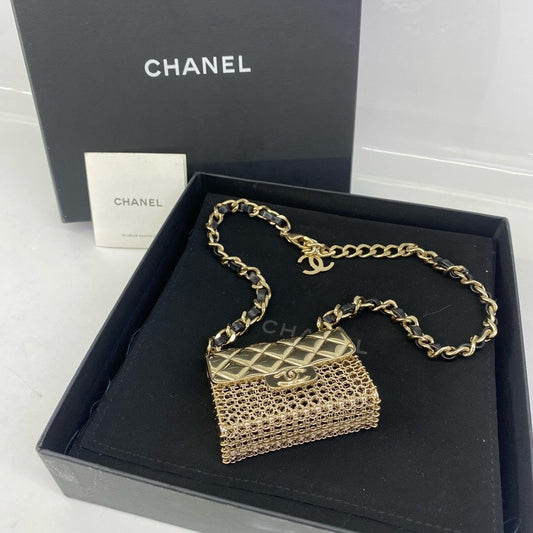 Preloved Chanel Bag HY, Crossbody Mini Gold Clutch