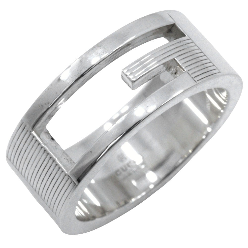 Gucci Logo Band Ring Sterling Silver Silver Silver Jewelry