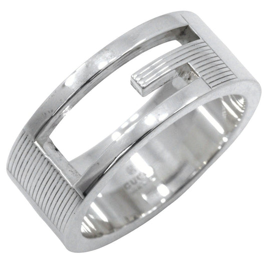 Gucci Logo Band Ring Sterling Silver Silver Silver Jewelry