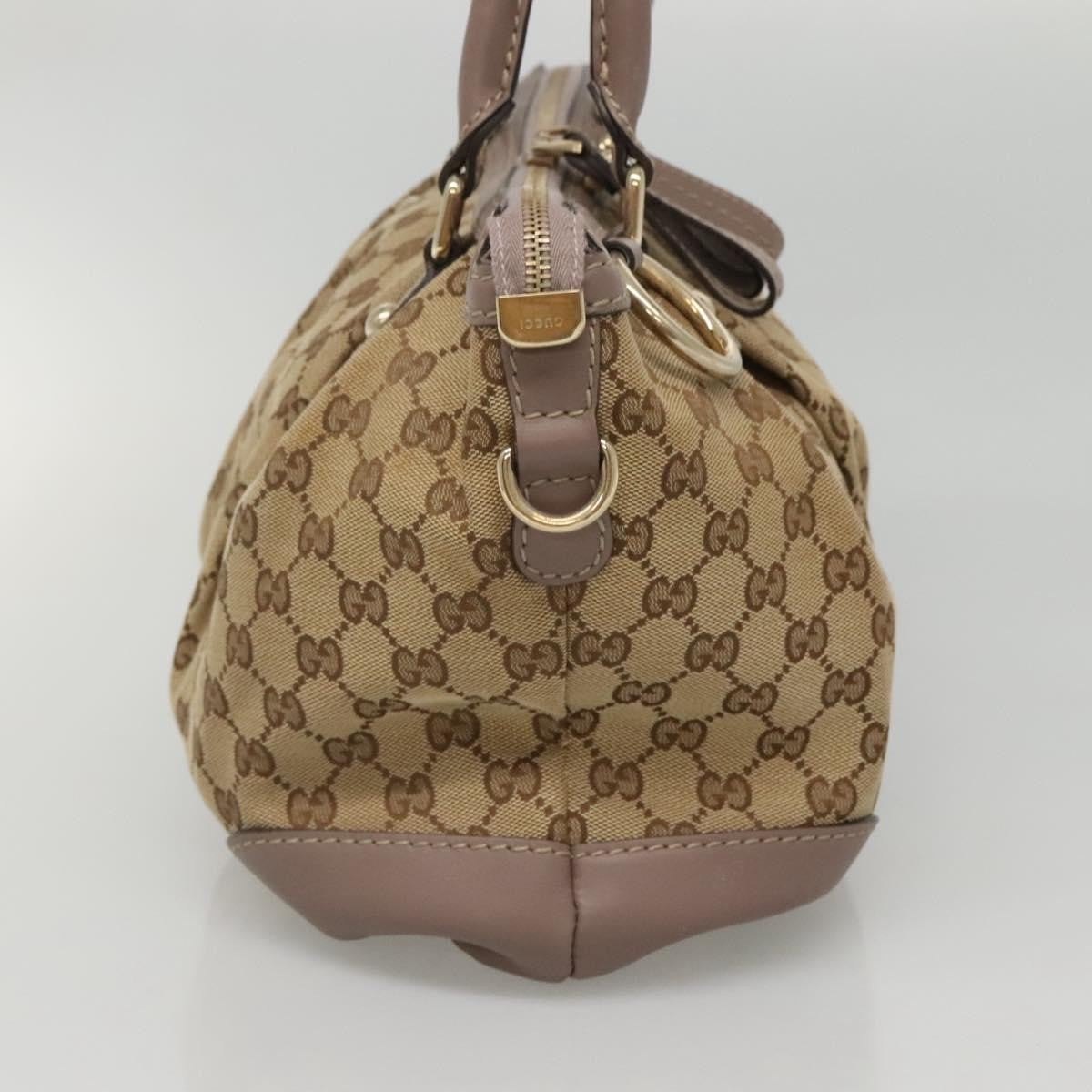 Gucci Sukey Top Handle Satchel Gg Canvas With Leather Beige Canvas Bag