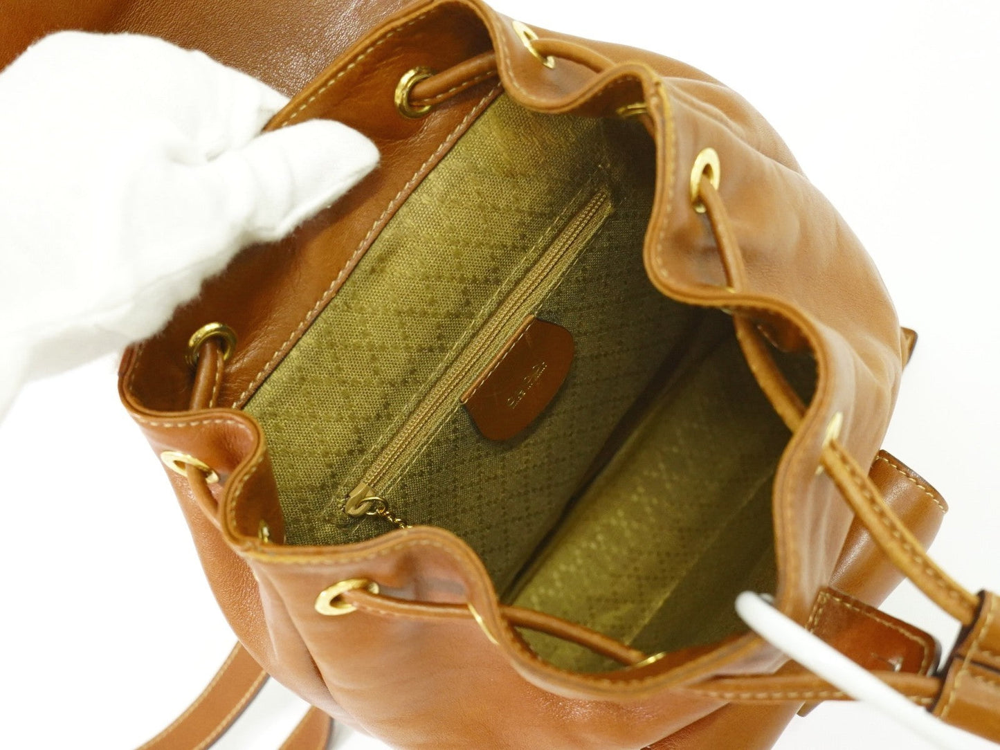 Gucci Vintage Bamboo Backpack Leather Brown Leather Backpack Bag