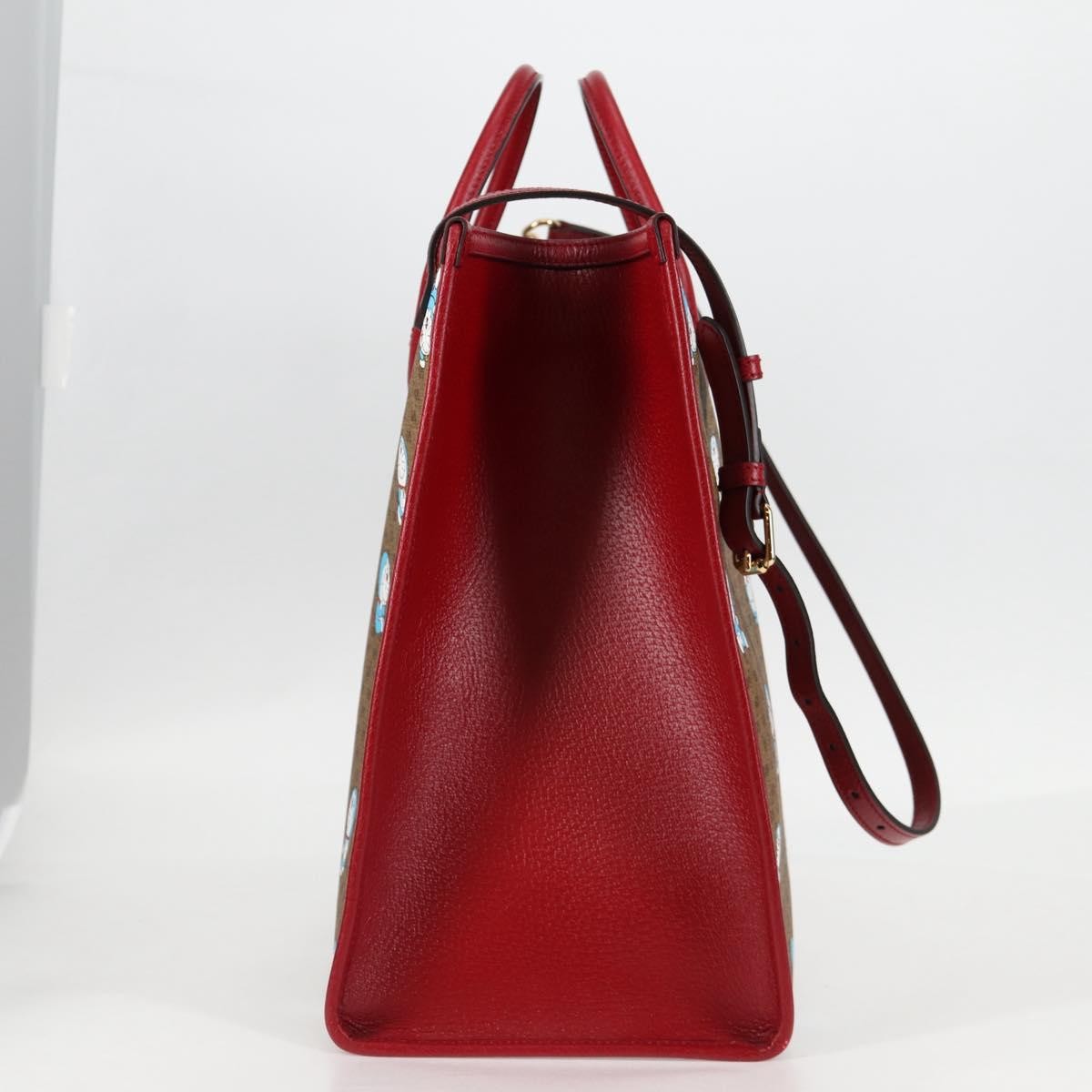 Gucci Doraemon Tote Printed Mini Gg Coated Canvas Brown Canvas Tote Bag Bag